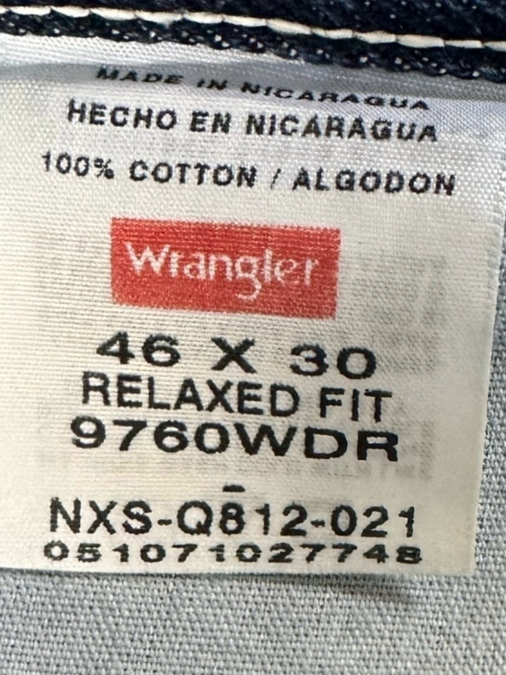 Wrangler Five Star Premium Jeans Mens 46x30 Blue Relaxed Fit Straight Leg Flex - Picture 4 of 9